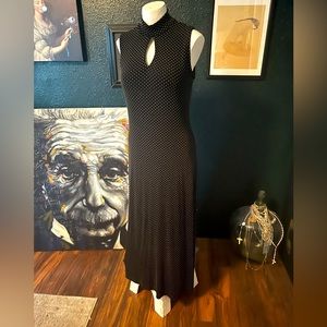 Polka Dot Keyhole Neck Dress